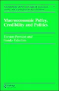 Macroeconomic Policy, Credibility and Politics, Vol. 38