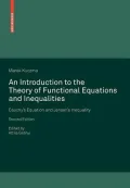An Introduction to the Theory of Functional Equations and Inequalities: Cauchy’s Equation and Jensen’s Inequality
