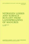 Nitrogen Losses and Surface Run-Off from Landspreading of Manures: Proceedings of a Workshop in the EEC Programme of Coordination of Research on Effluents from Livestock, Held at the Agricultural Institute, Johnstown Castle Research Centre, Wexford,