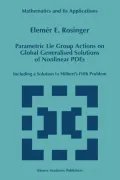 Parametric Lie Group Actions on Global Generalised Solutions of Nonlinear PDEs: Including a Solution to Hilbert's Fifth Problem