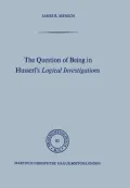 The Question of Being in Husserl's Logical Investigations